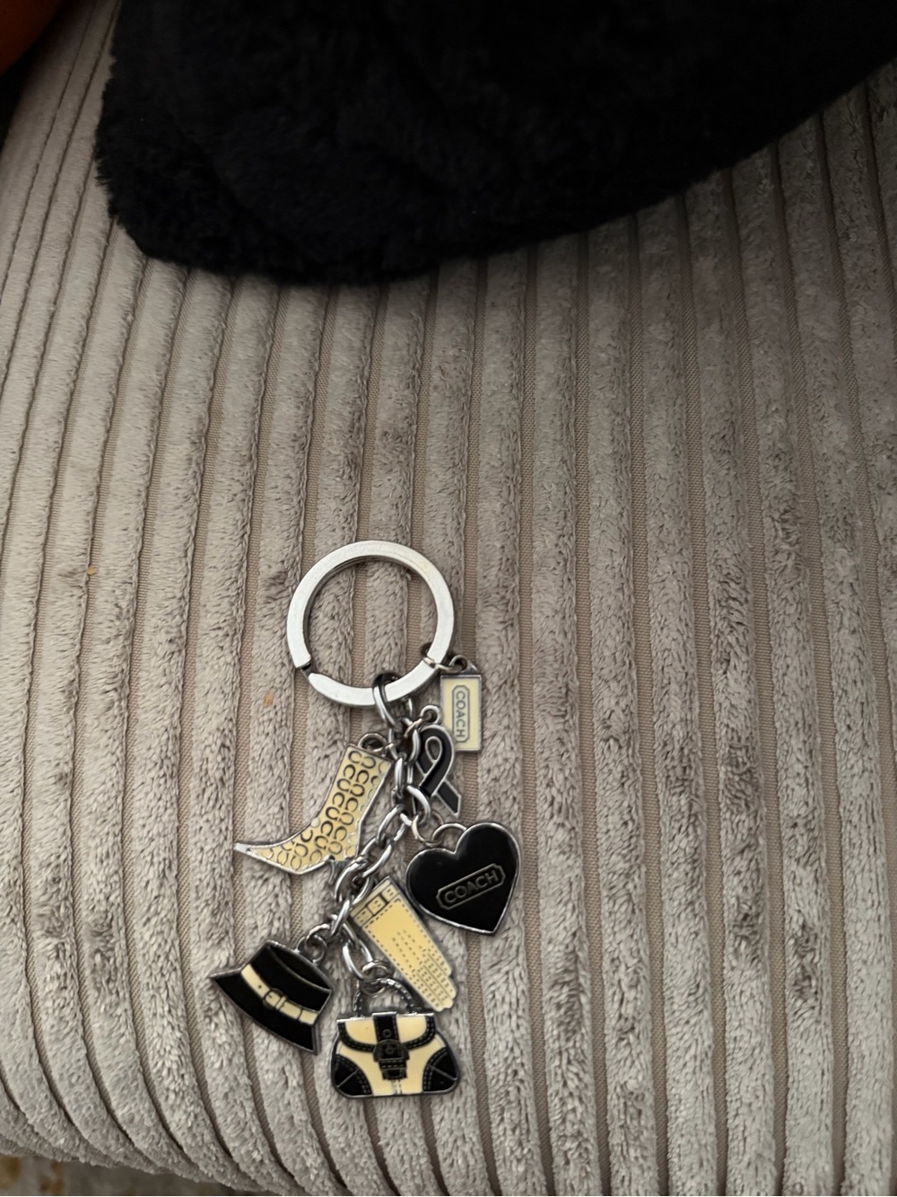 Coach Yellow & Silver Multi-Charm Keychain - Picture 2 of 3